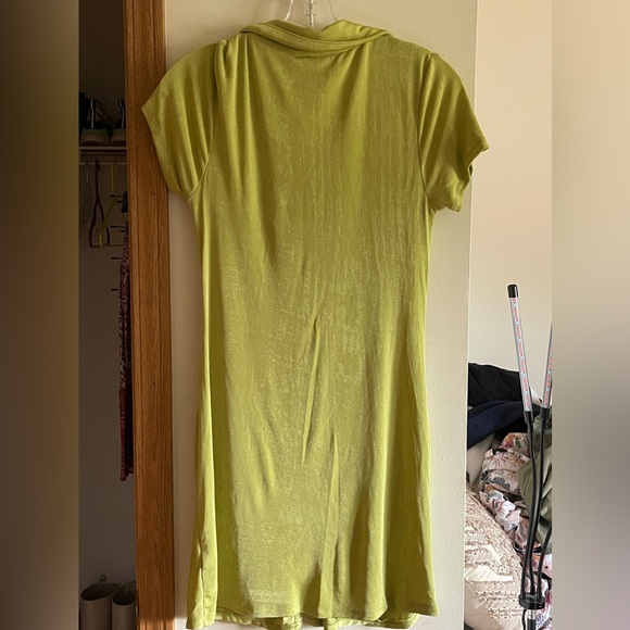 NWT Wild Fable Ruched Mini Dress - Lime Green, Size M - Picture 3 of 3